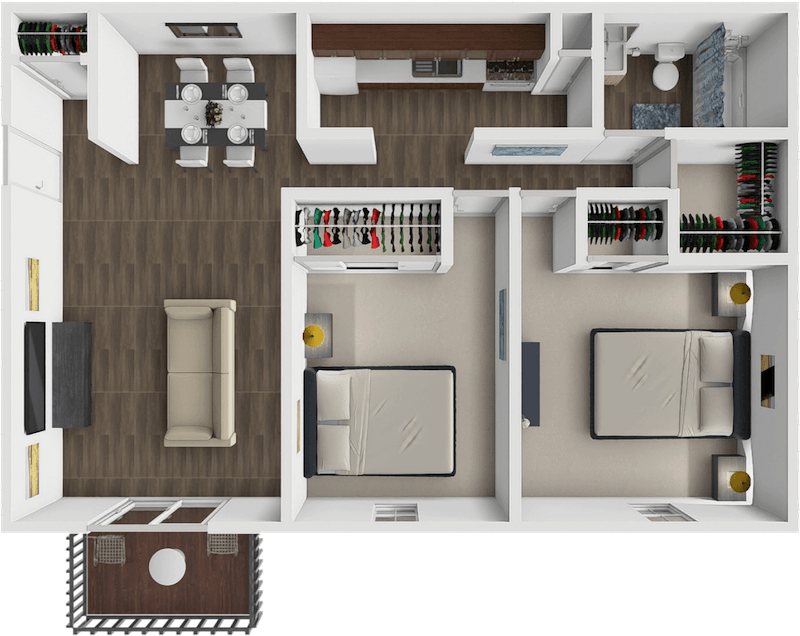 2 Bedroom floor plan