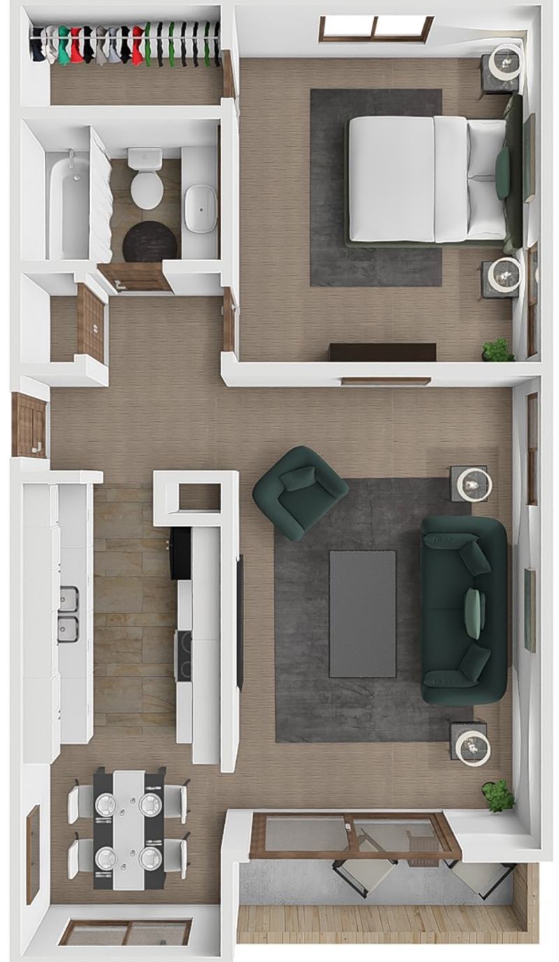 Silverleaf  1 bedroom floor plan