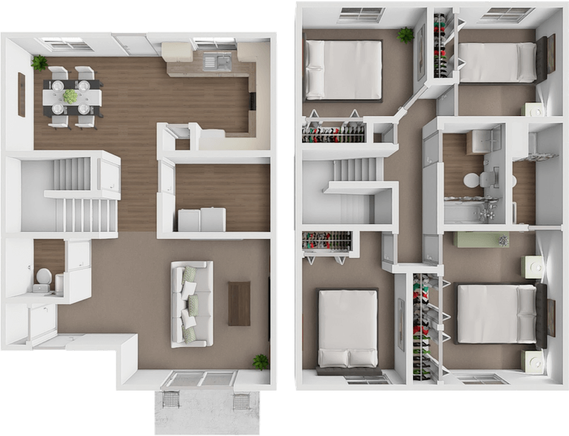 Unit C 4 bedroom TH floor plan