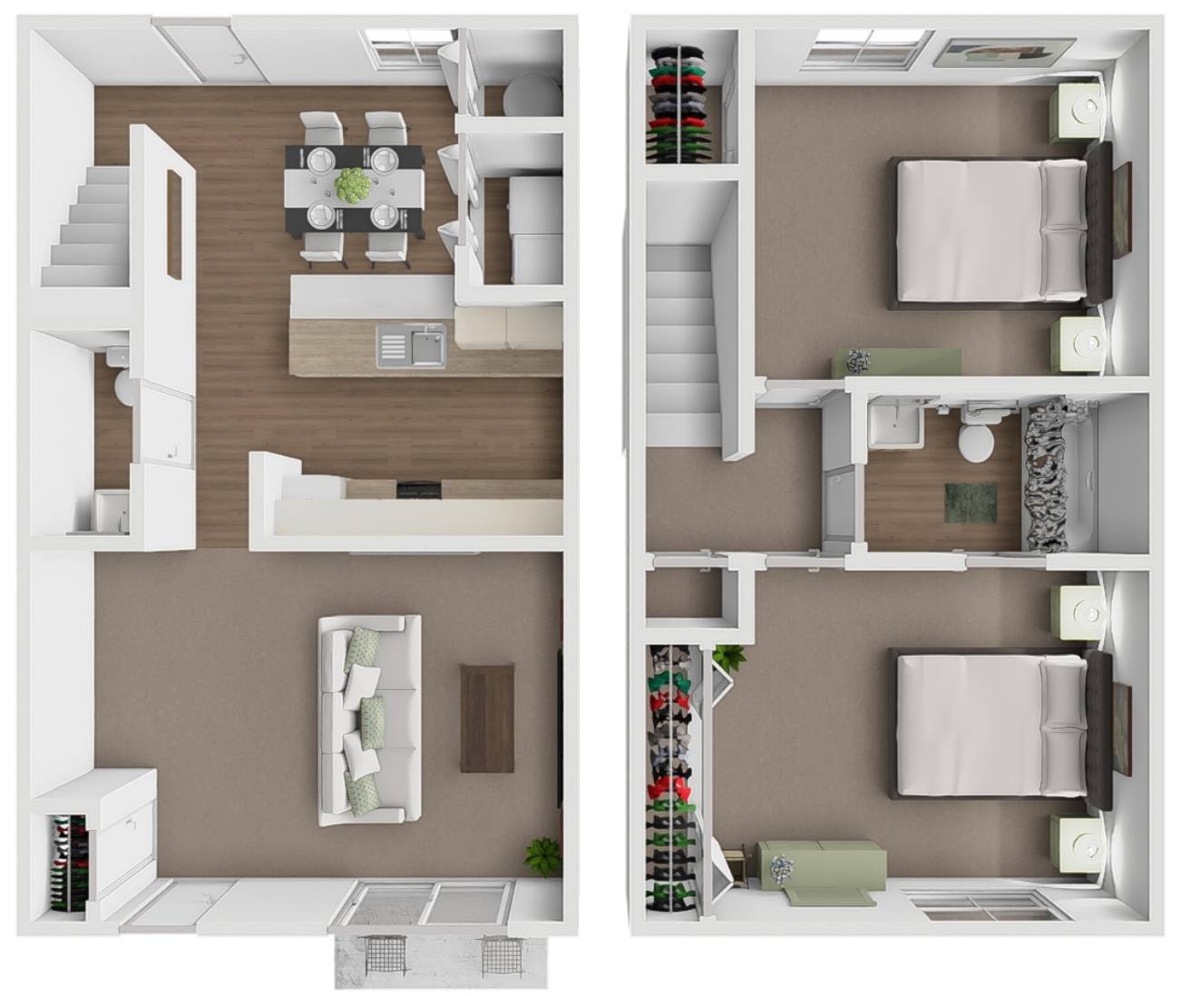 Unit A 2 bedroom TH floor plan