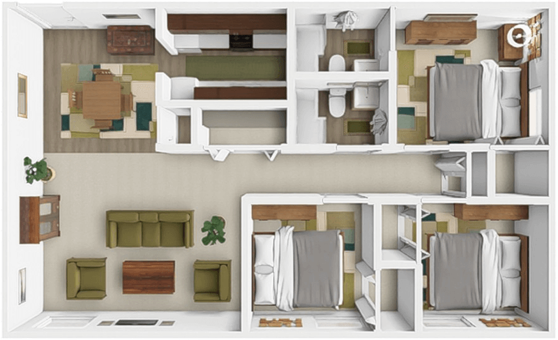 3 Bedroom floor plan