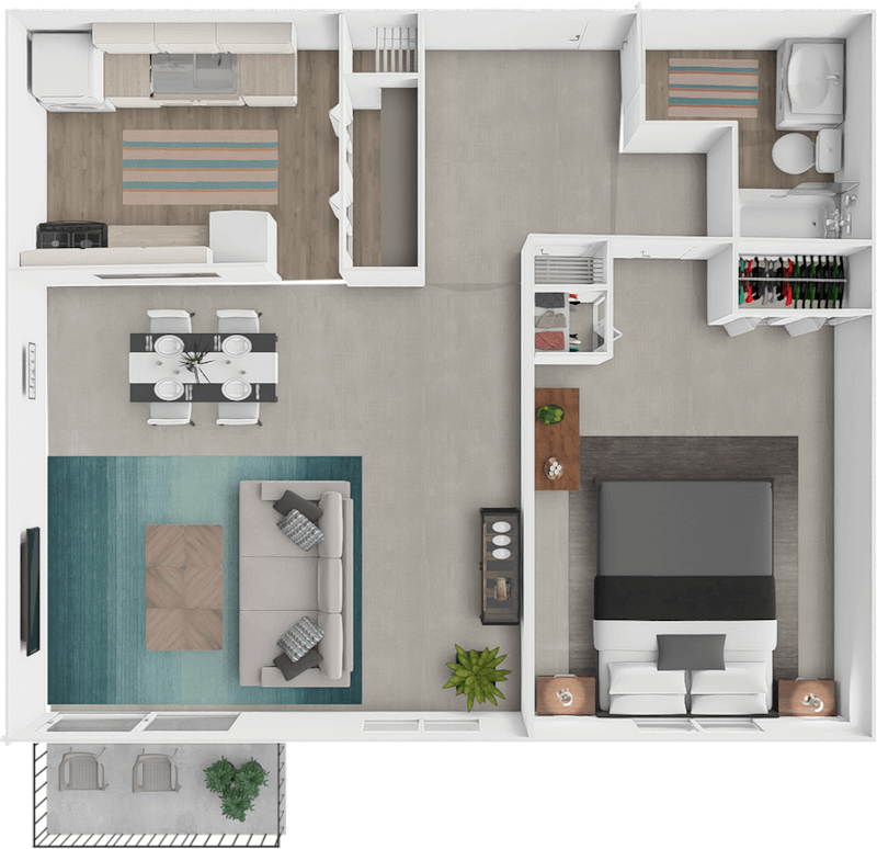1 bedroom 1 bath floor plan