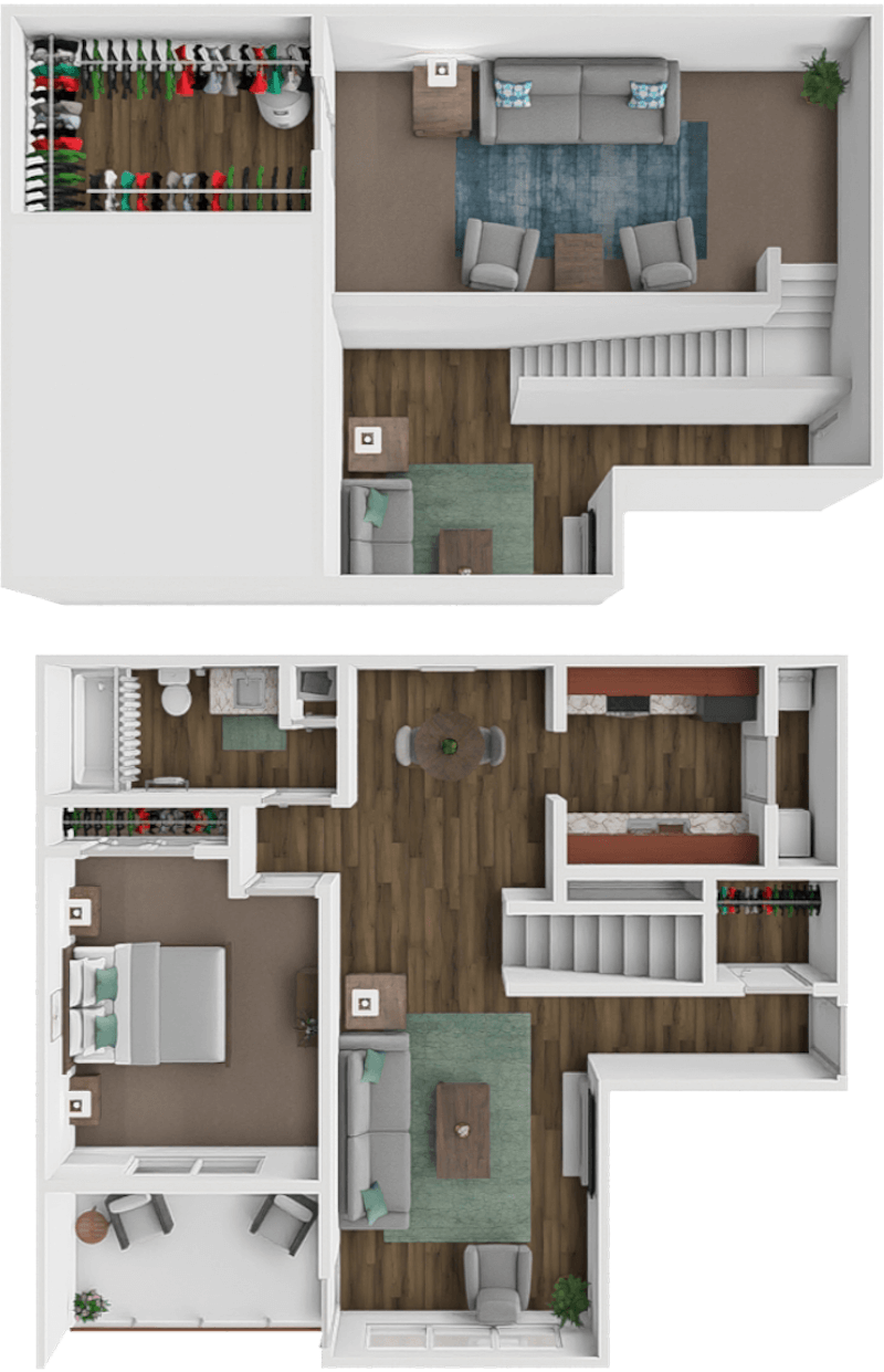 The Evergreen and Loft floor plan