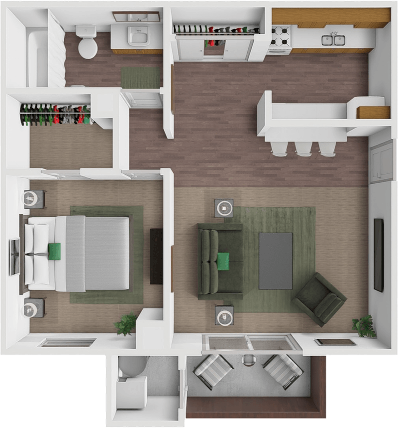 1 Bed A floor plan