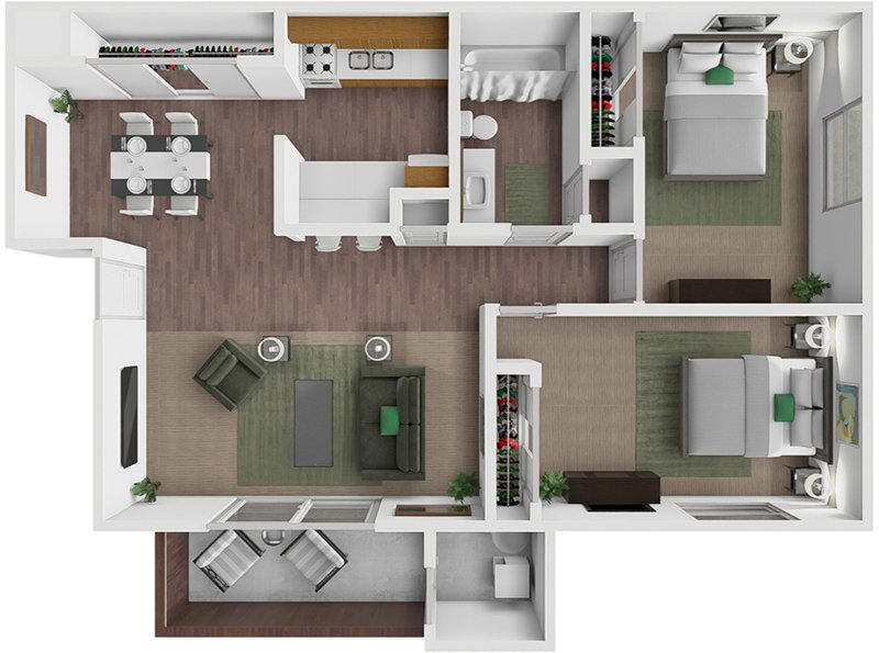 2 Bed floor plan