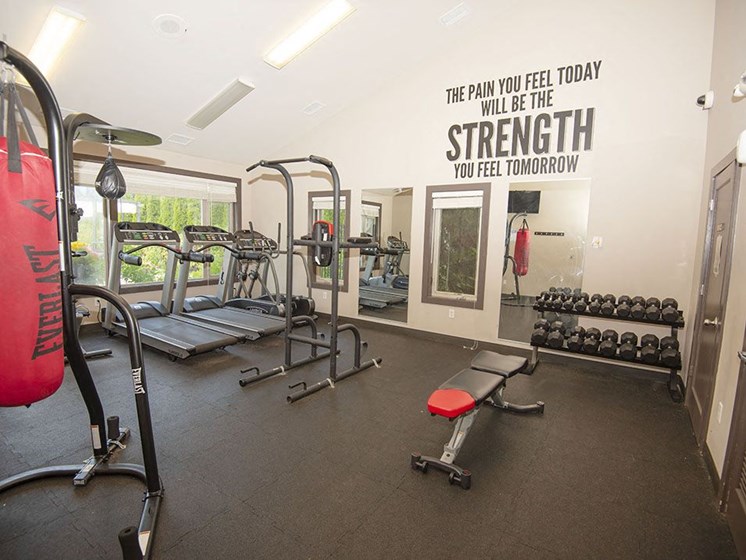 well-equipped on-site gym at arcadian grove apartment in Kalimazoo