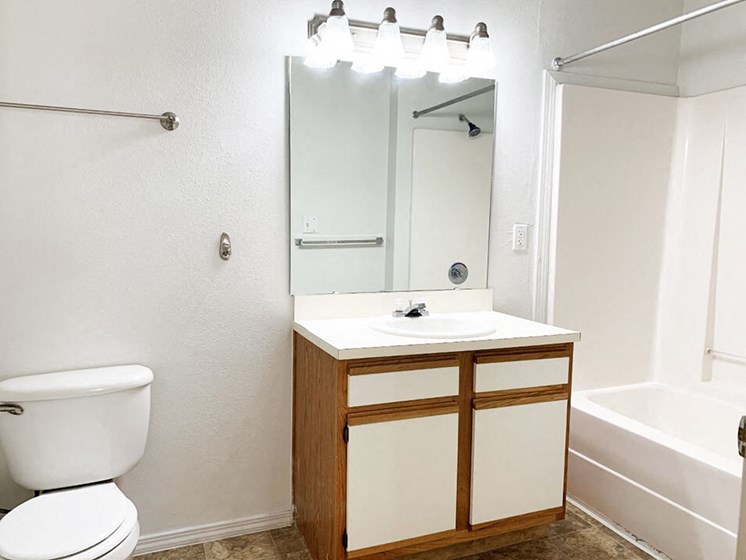 Bathrooms at Apache Trace apartments