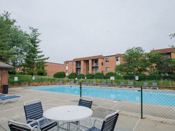 pool at apartment complex