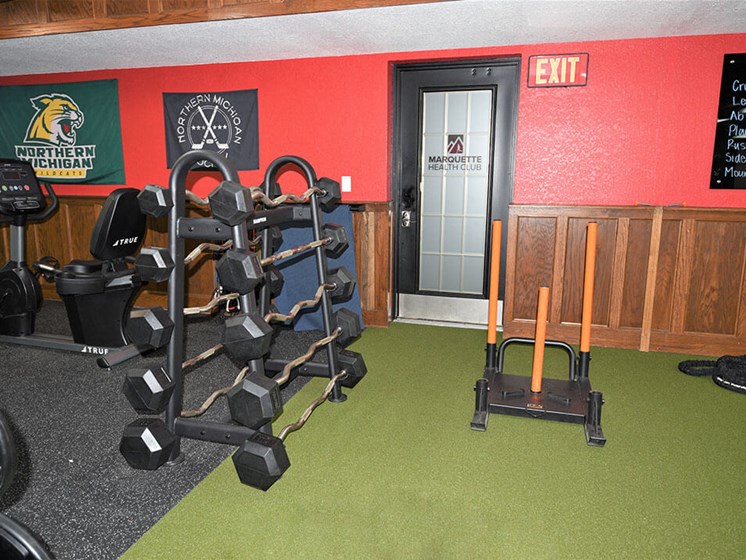 free weights at Marquette MI apartments