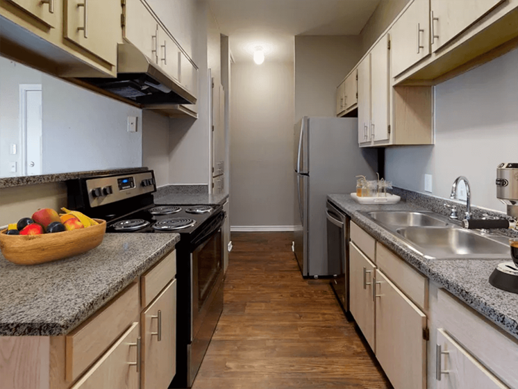 apartment kitchen with appliances