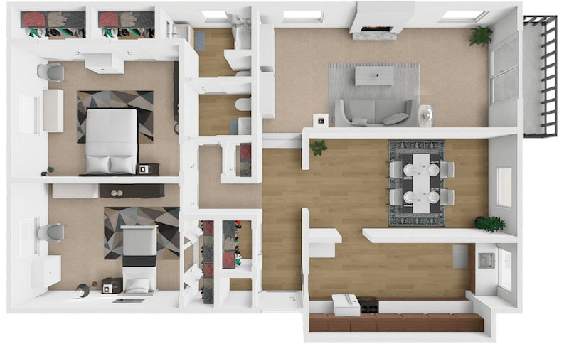 Garden Two Bedroom floor plan