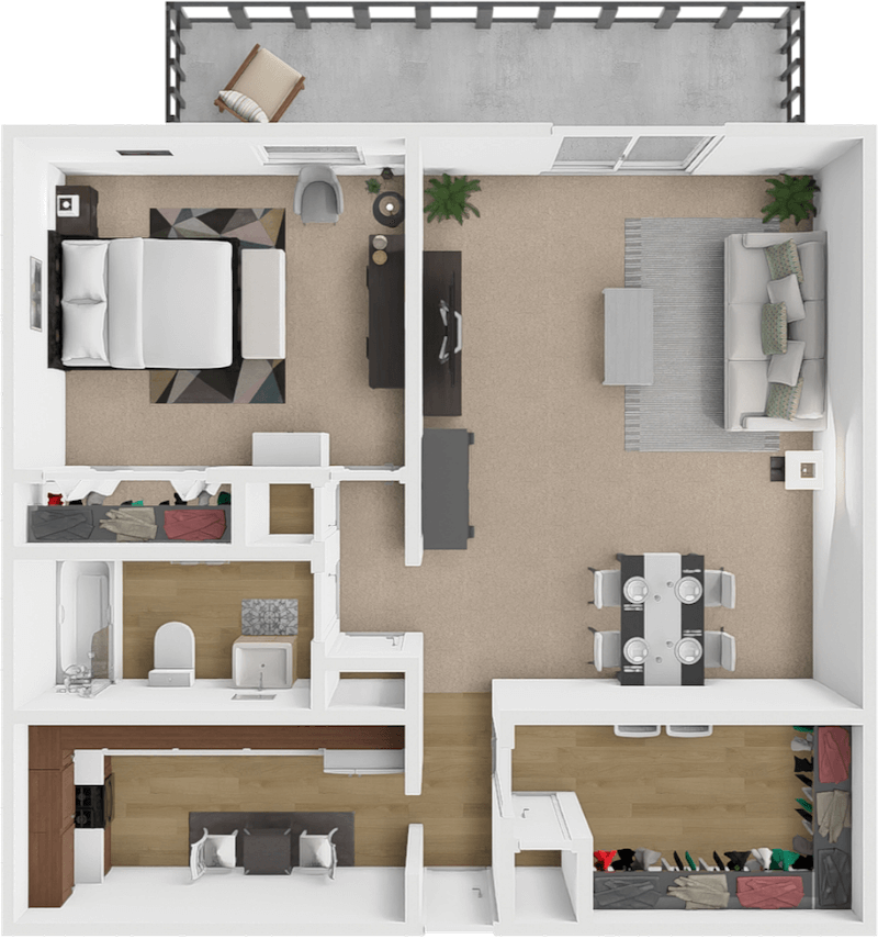 Tower One Bedroom floor plan