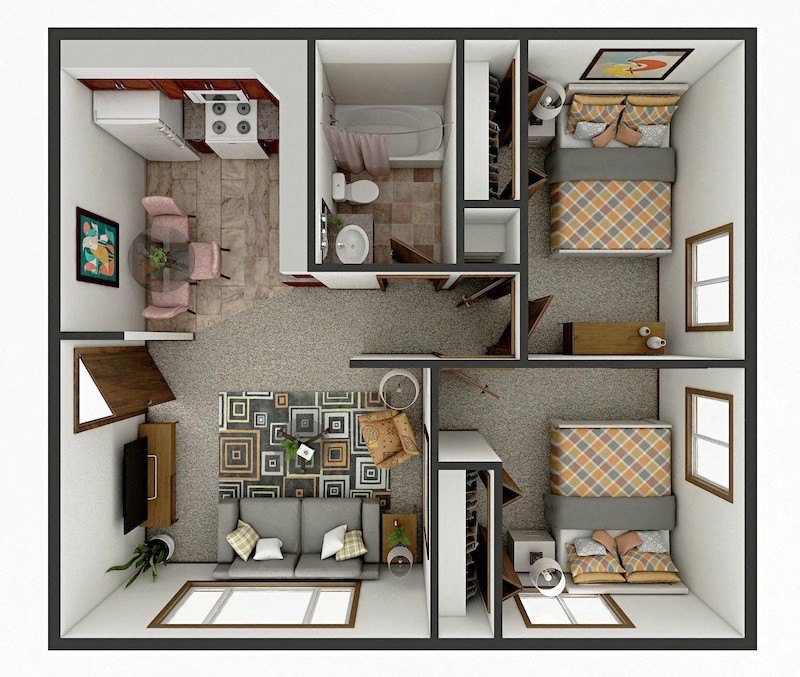 915 and 917 Cleveland floor plan
