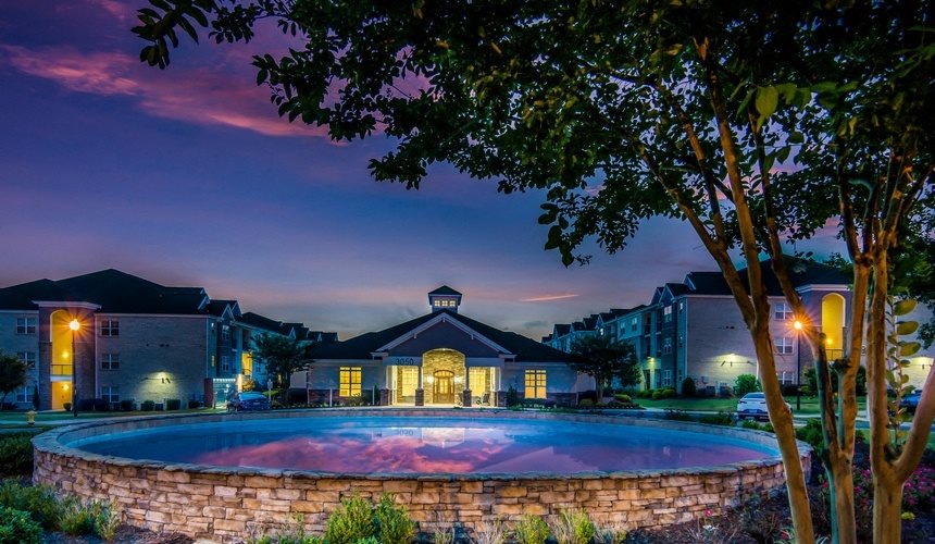 Exterior Twilight Views of West End at Fayetteville  in Fayetteville, NC