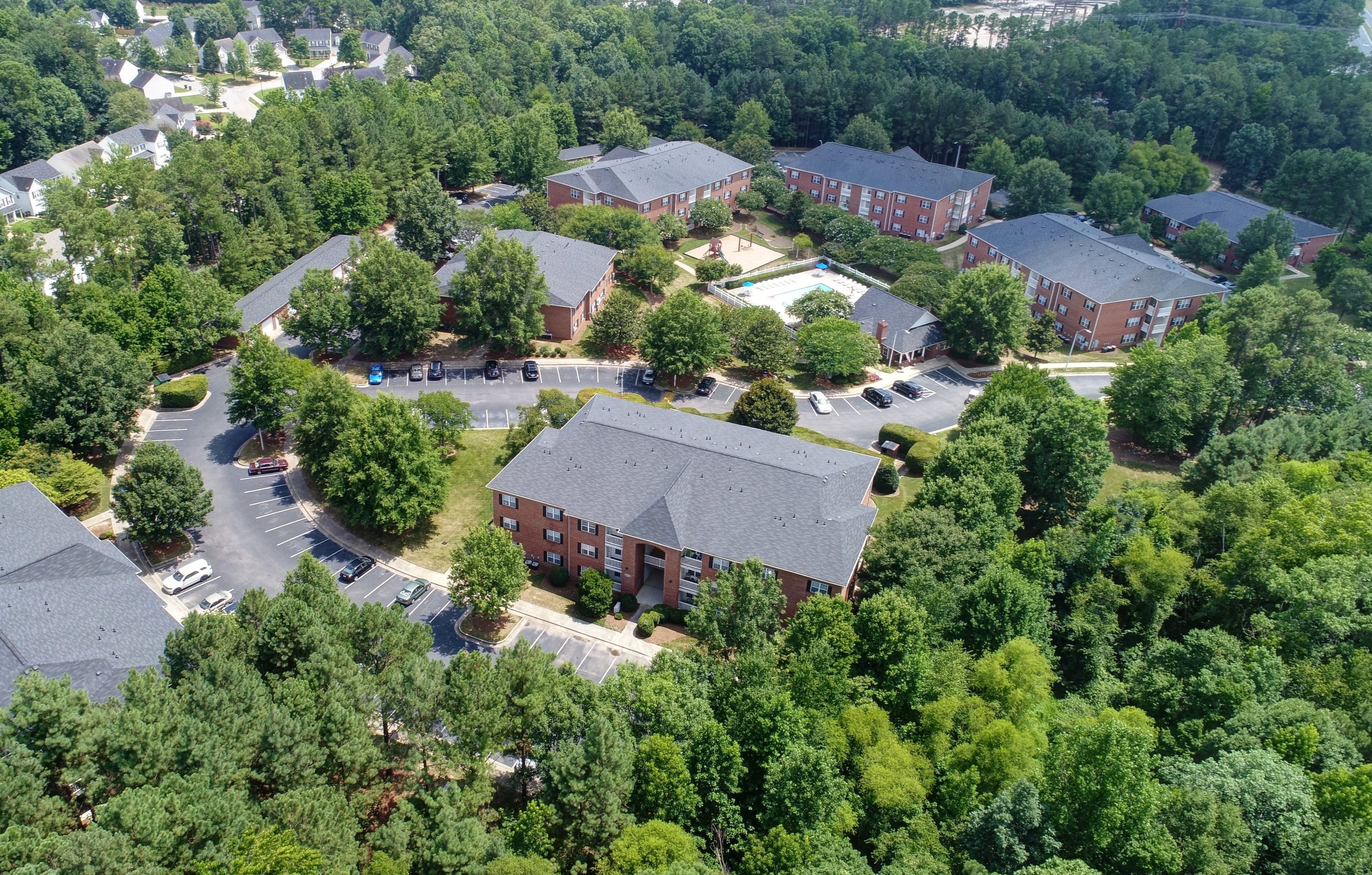 Aerial View of Trellis Pointe Apartment Homes in Holly Springs, NC