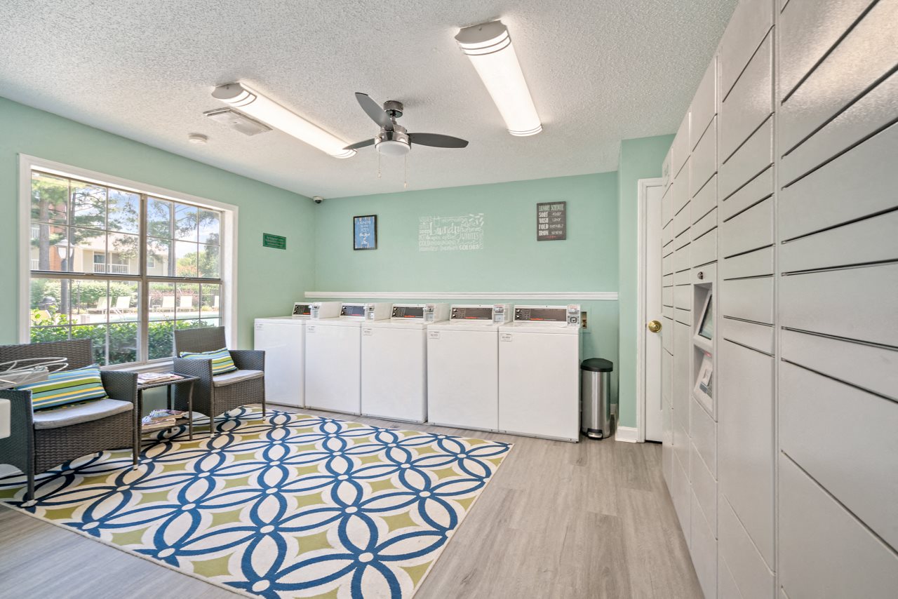 Residential Laundry Center and Package Lockers at Avenues at Steele Creek Apartments