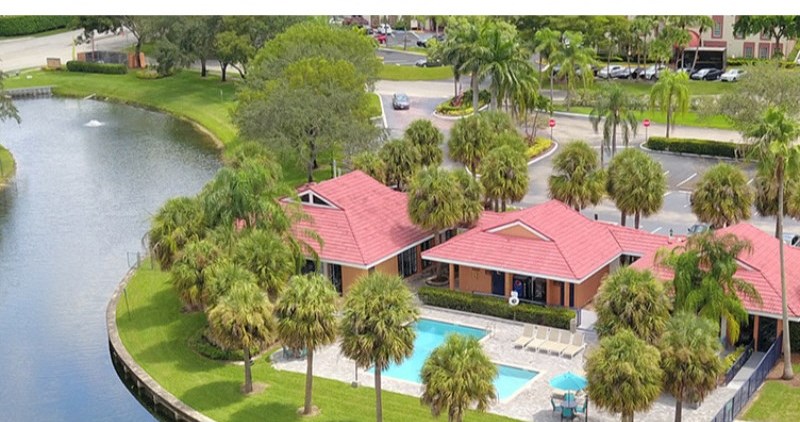 Aerial view of Midora at Woodmont in Tamarac, FL