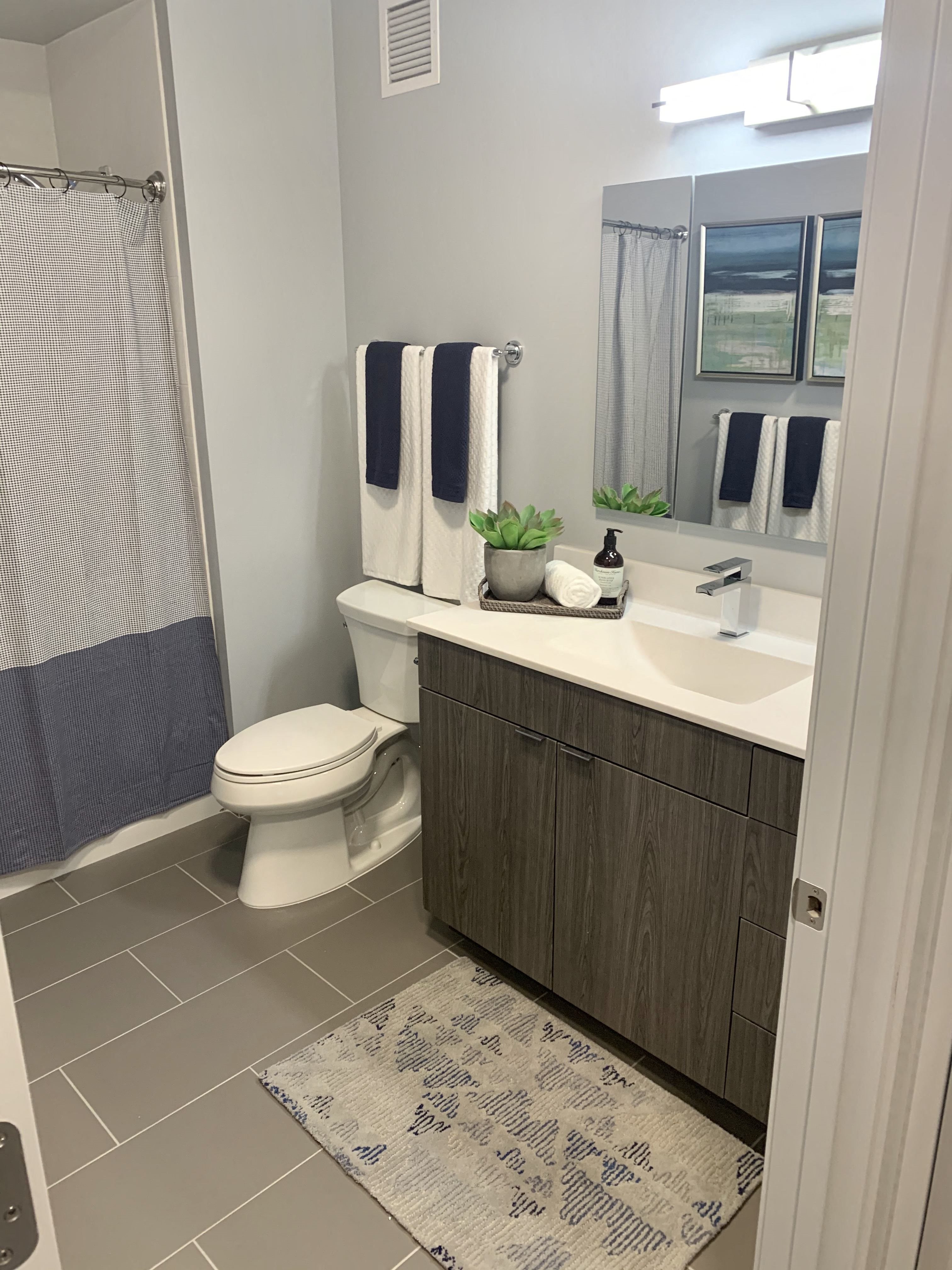 a bathroom with a sink and a toilet at Residences at Addison Clark Apartments, Chicago, IL