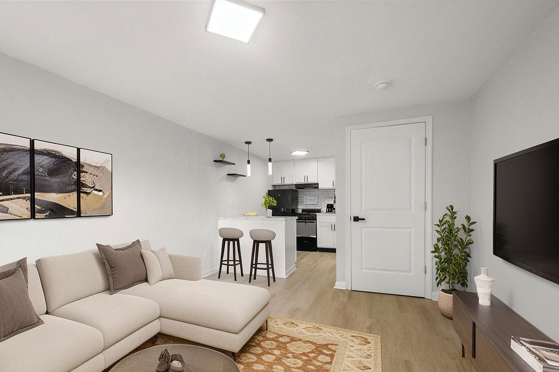 The Retreat at Indian Lake living room and kitchen