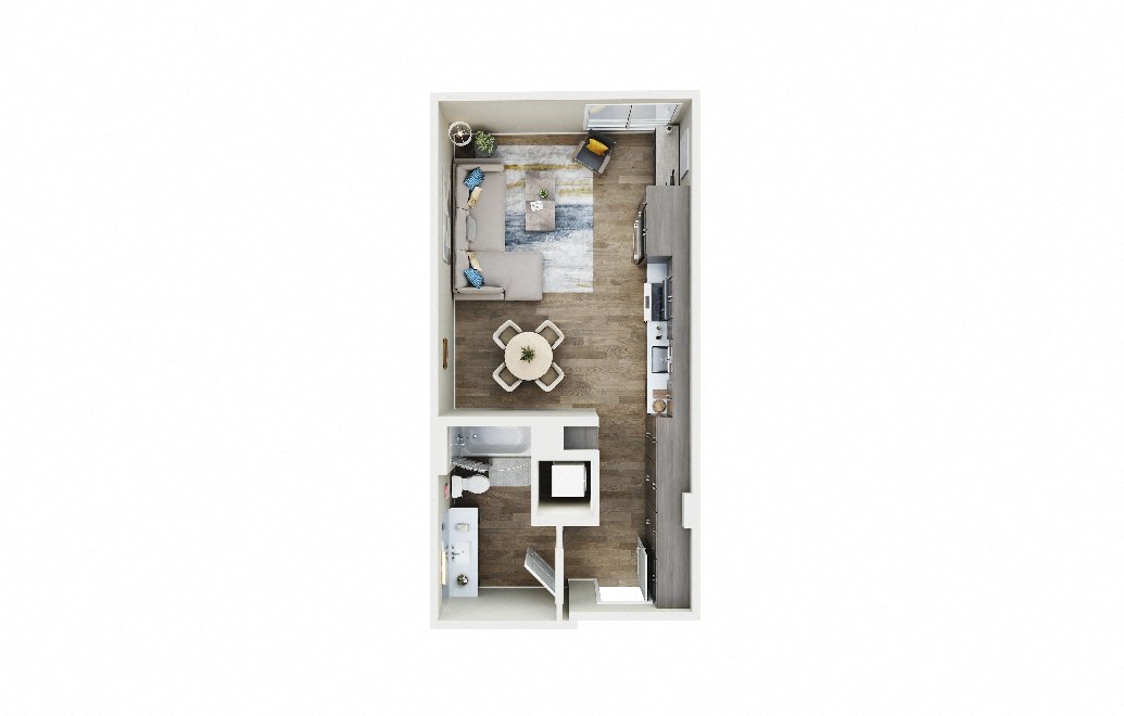 Floor plan layout diagram for Studio - A1