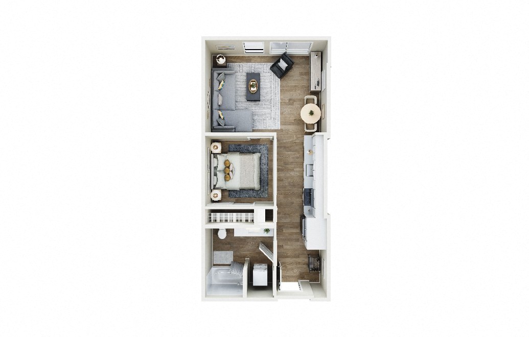 Floor plan layout diagram for 1x1 - B2