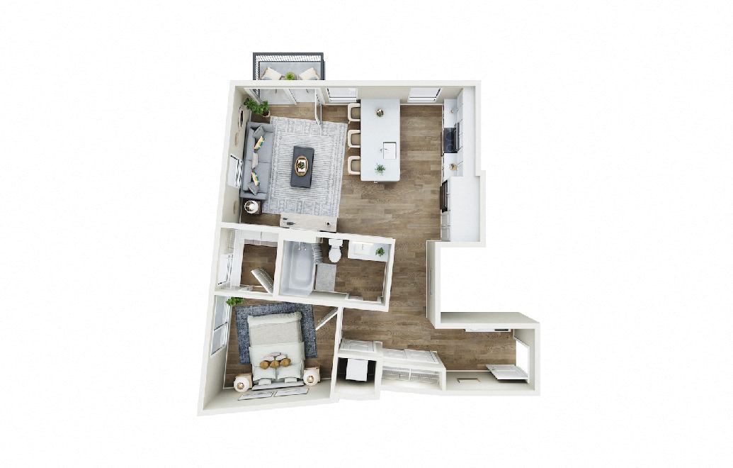 Floor plan layout diagram for 1x1 - C10