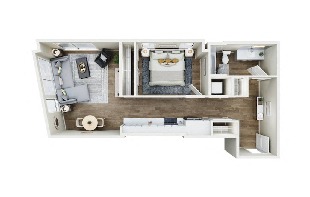 Floor plan layout diagram for 1x1 - C13