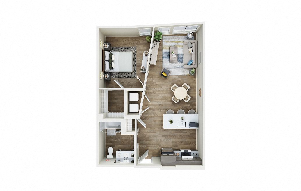 Floor plan layout diagram for 1x1 - C8