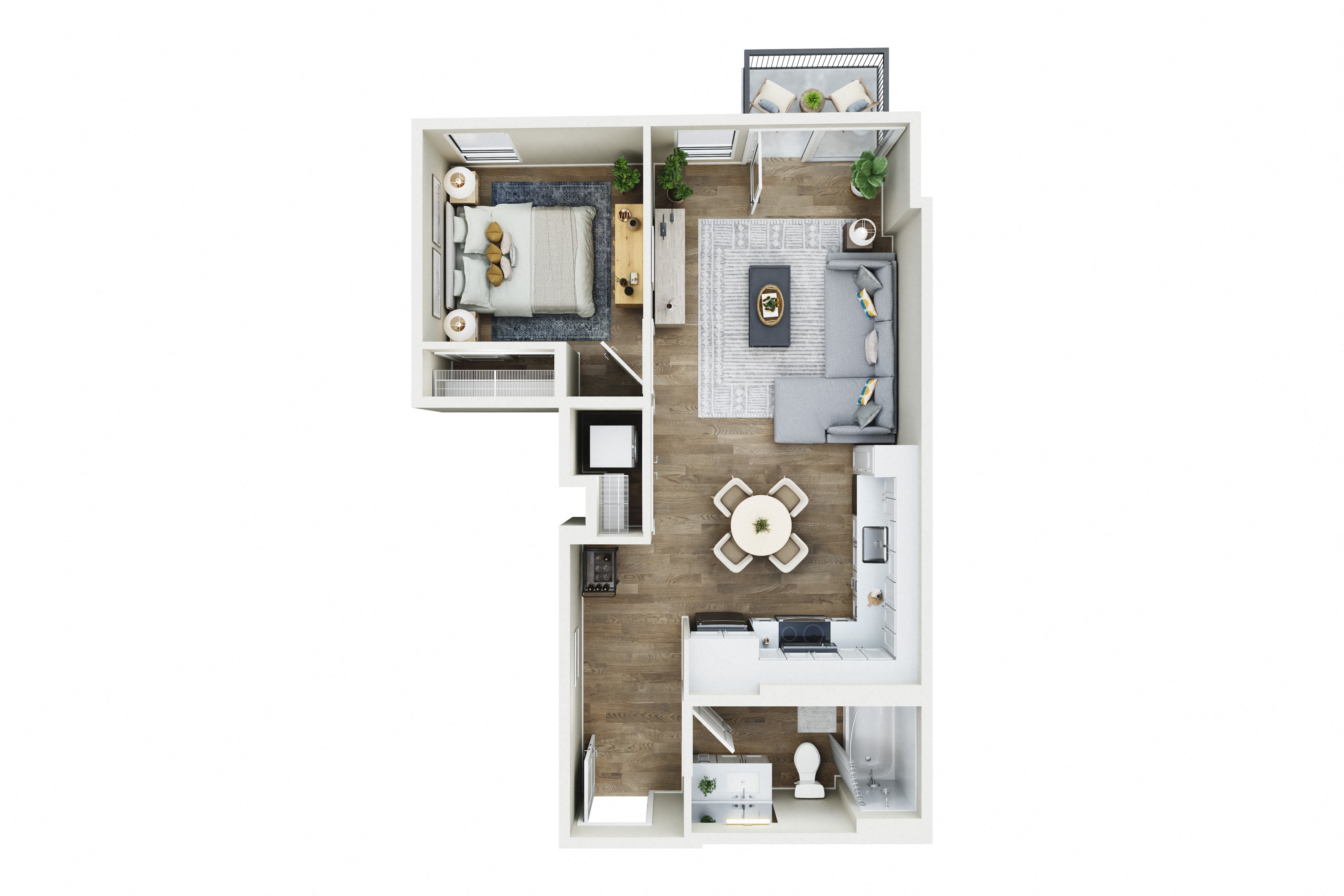 Floor plan layout diagram for 1x1 - C9