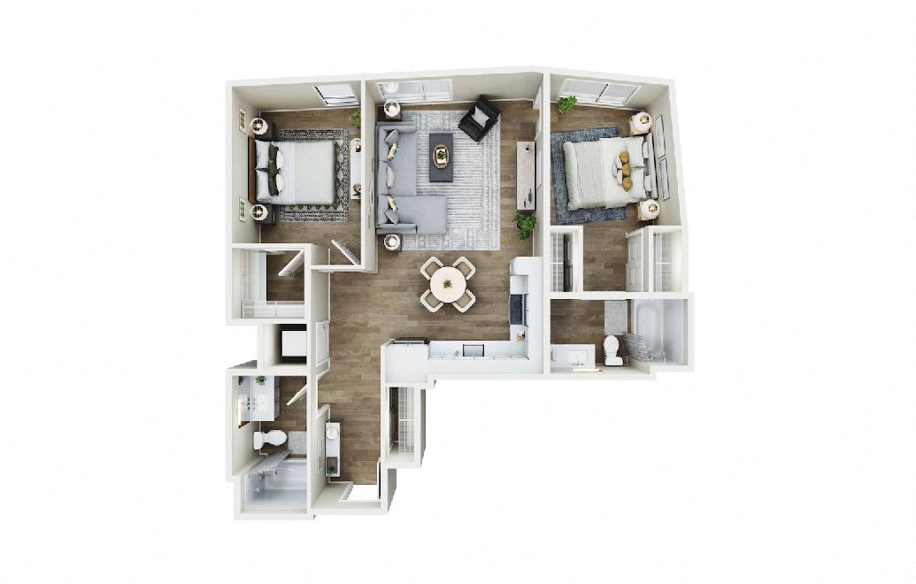 Floor plan layout diagram for 2x2 - D11