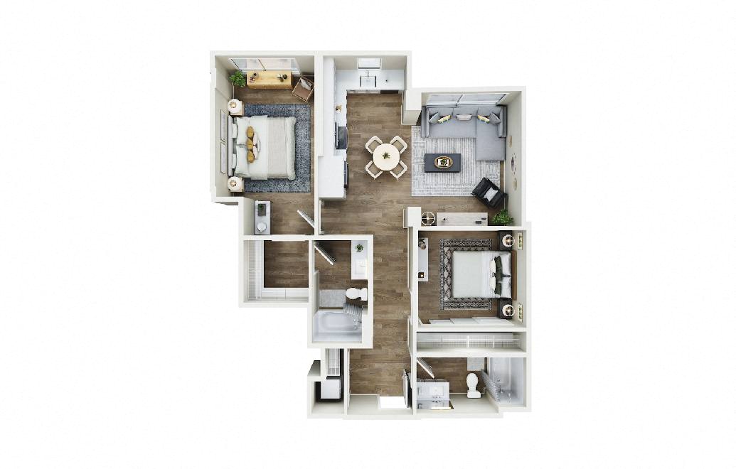 Floor plan layout diagram for 2x2 - D8