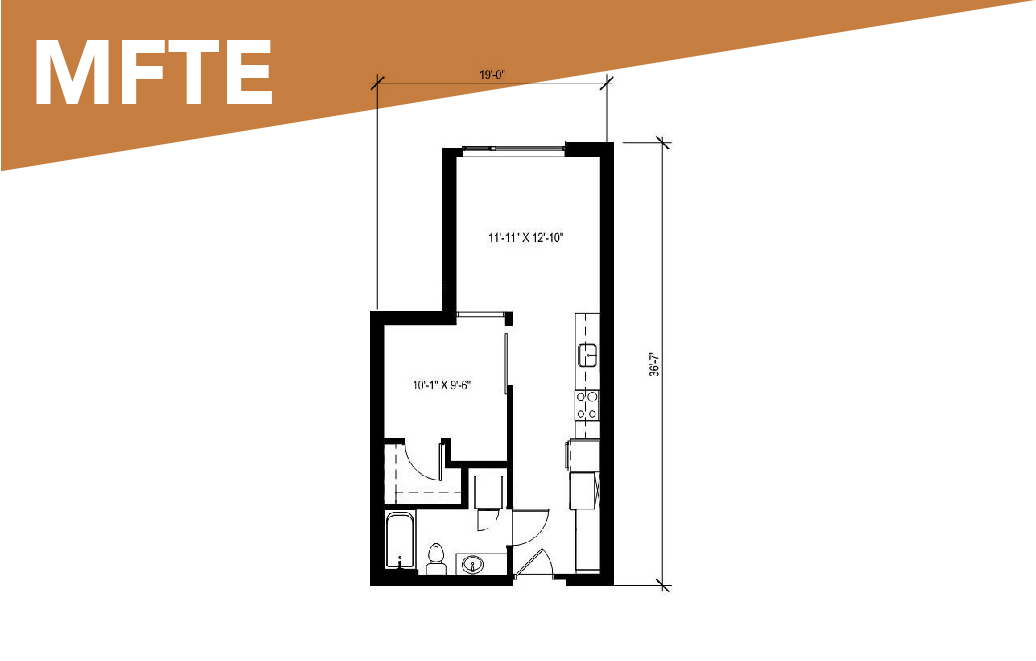 MFTE Urban 1 Bedroom - U15 - Affordable