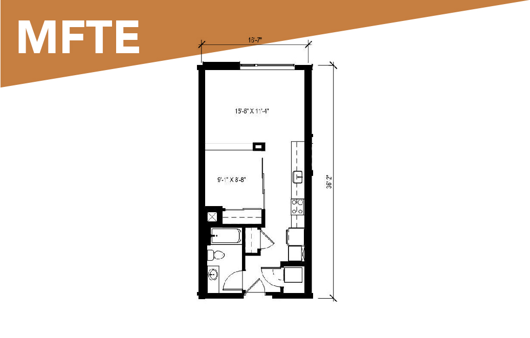 MFTE Urban 1 Bedroom - U1 - Affordable