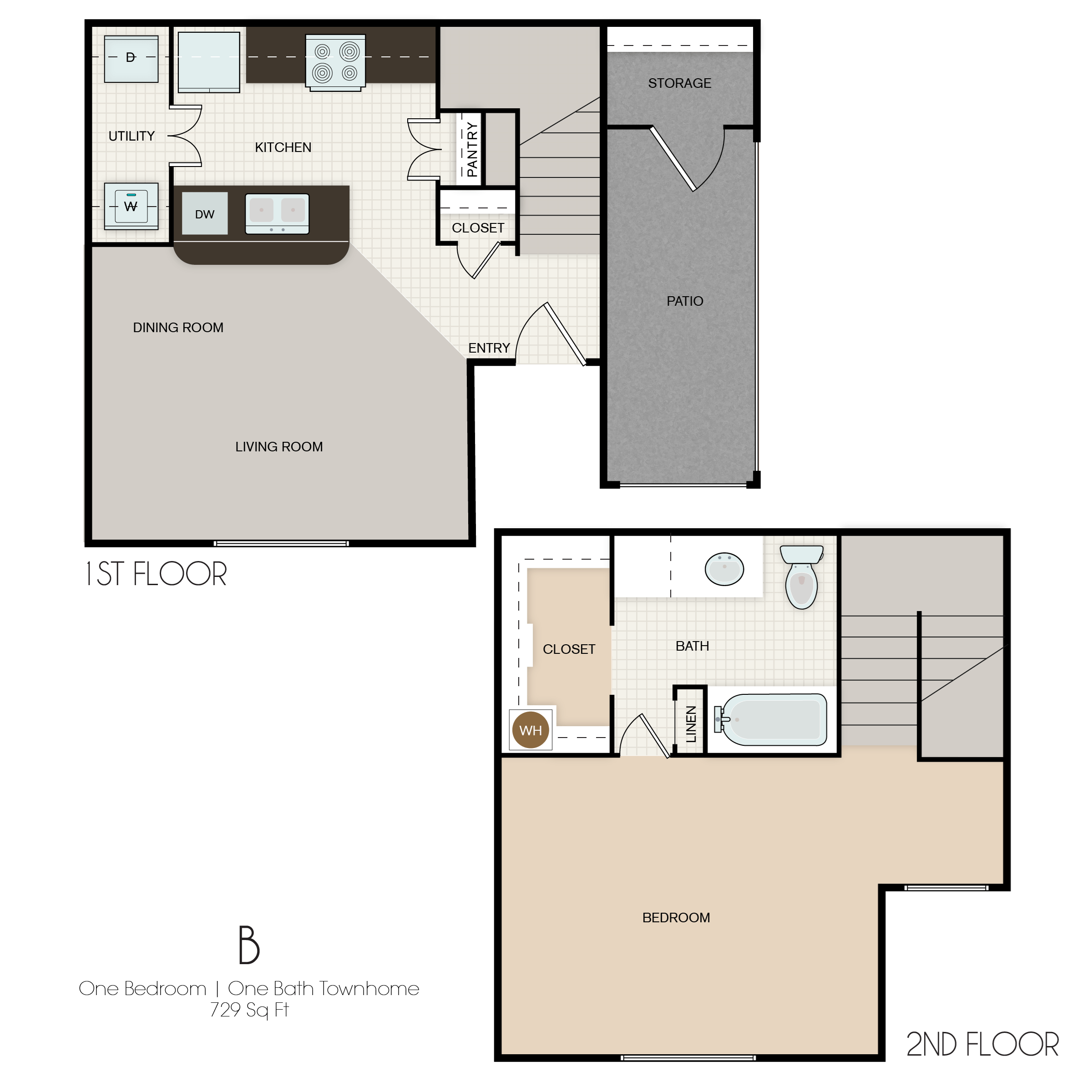 1 bed 1 bath (B)