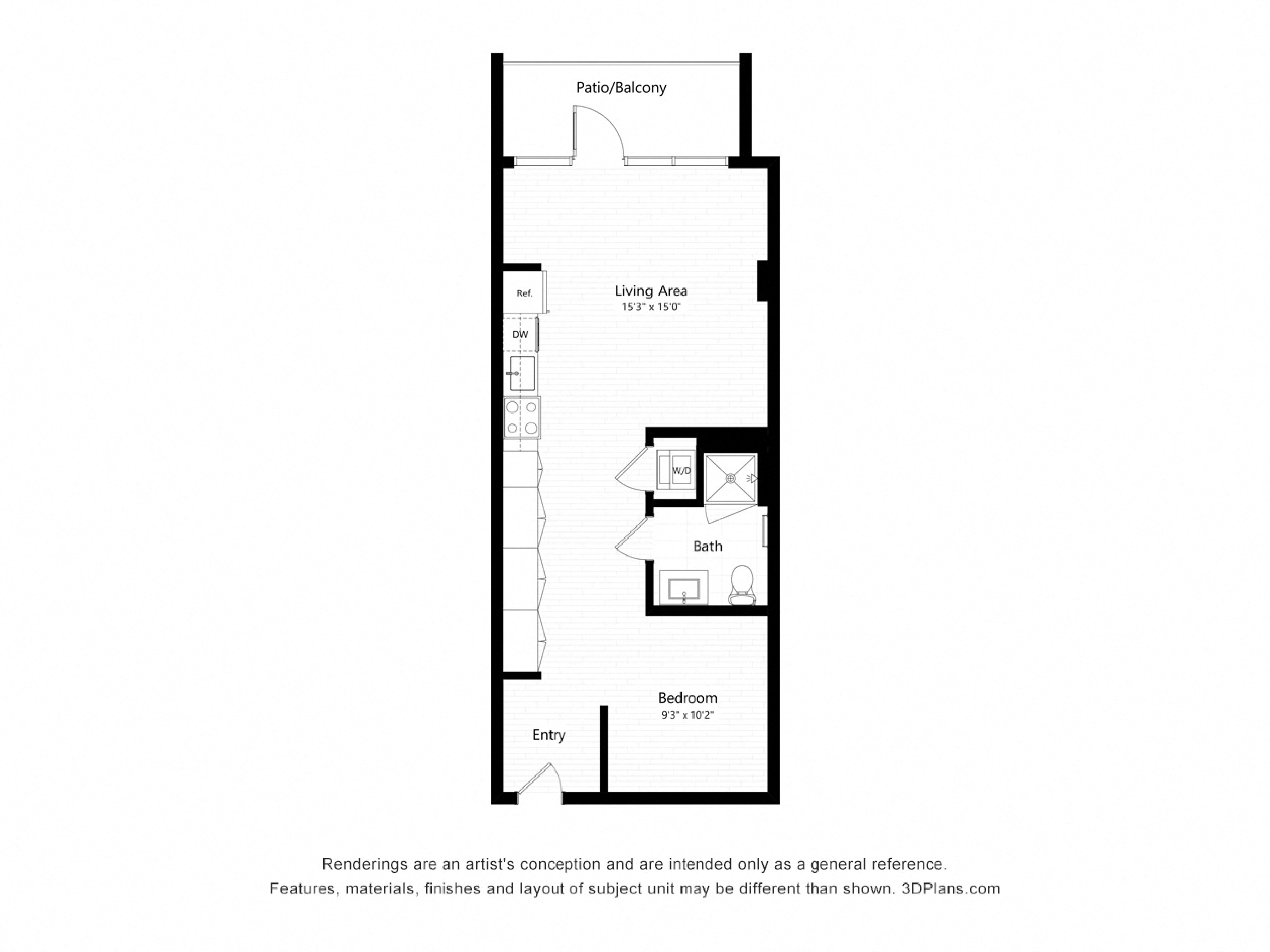S8 - Junior One Bedroom floor plan