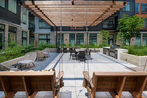 Outdoor Patio at Arrowwood Apartments, North Bethesda, MD