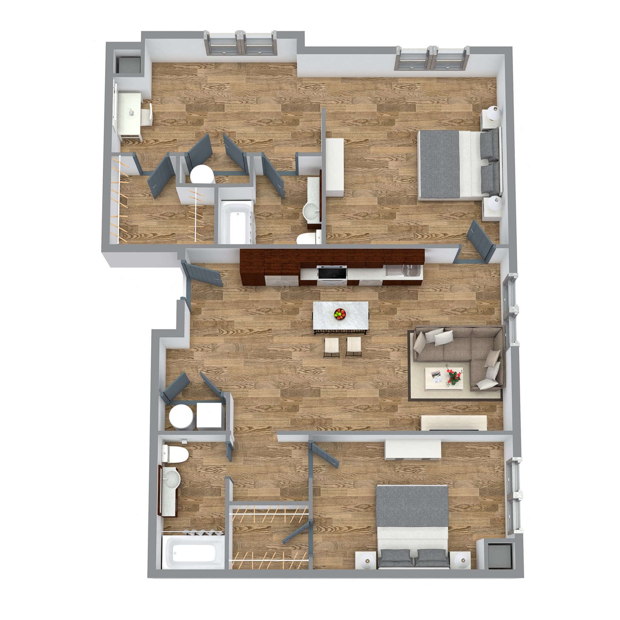 The Two Bedroom 7 (Blue)