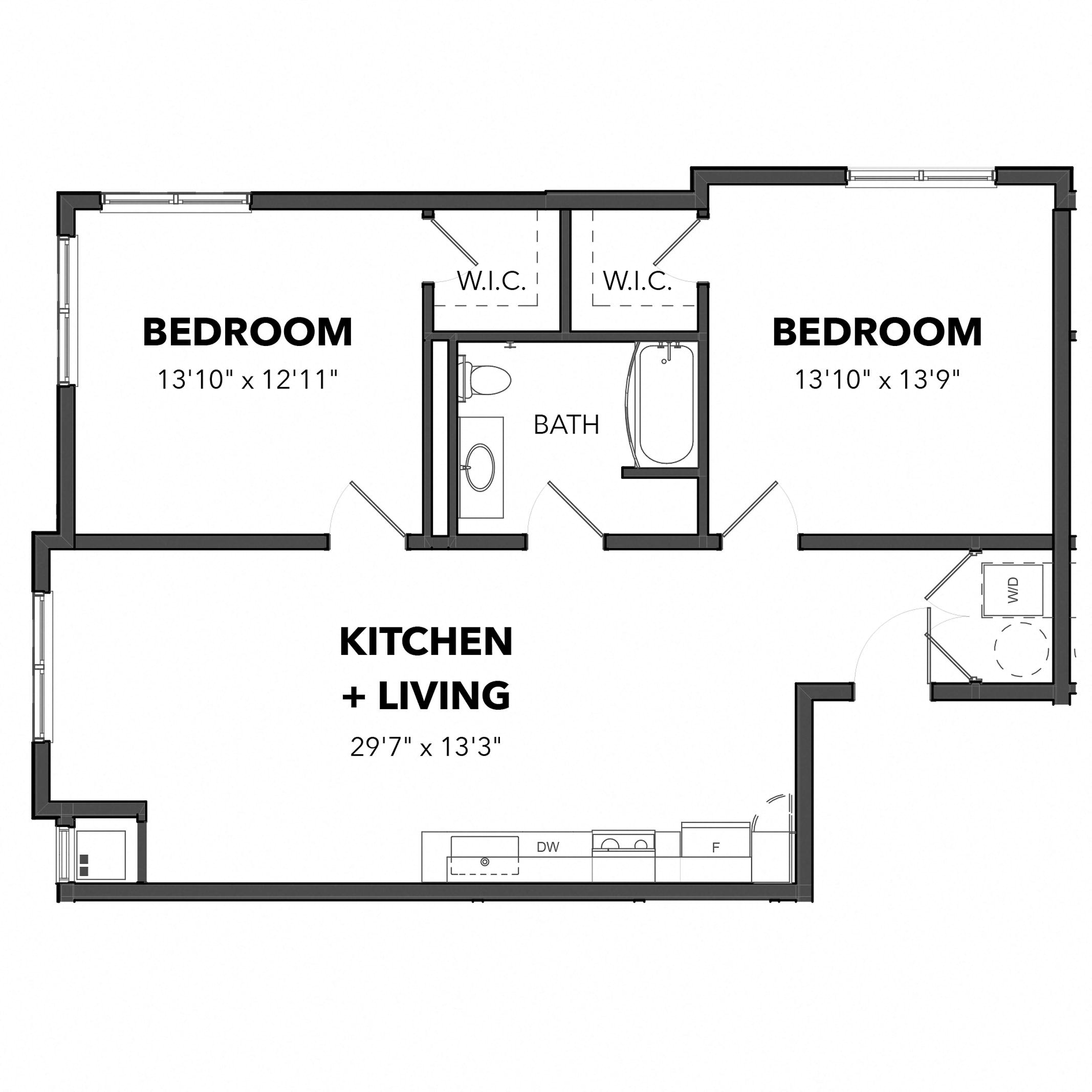 The Two Bedroom 3 (Blue)