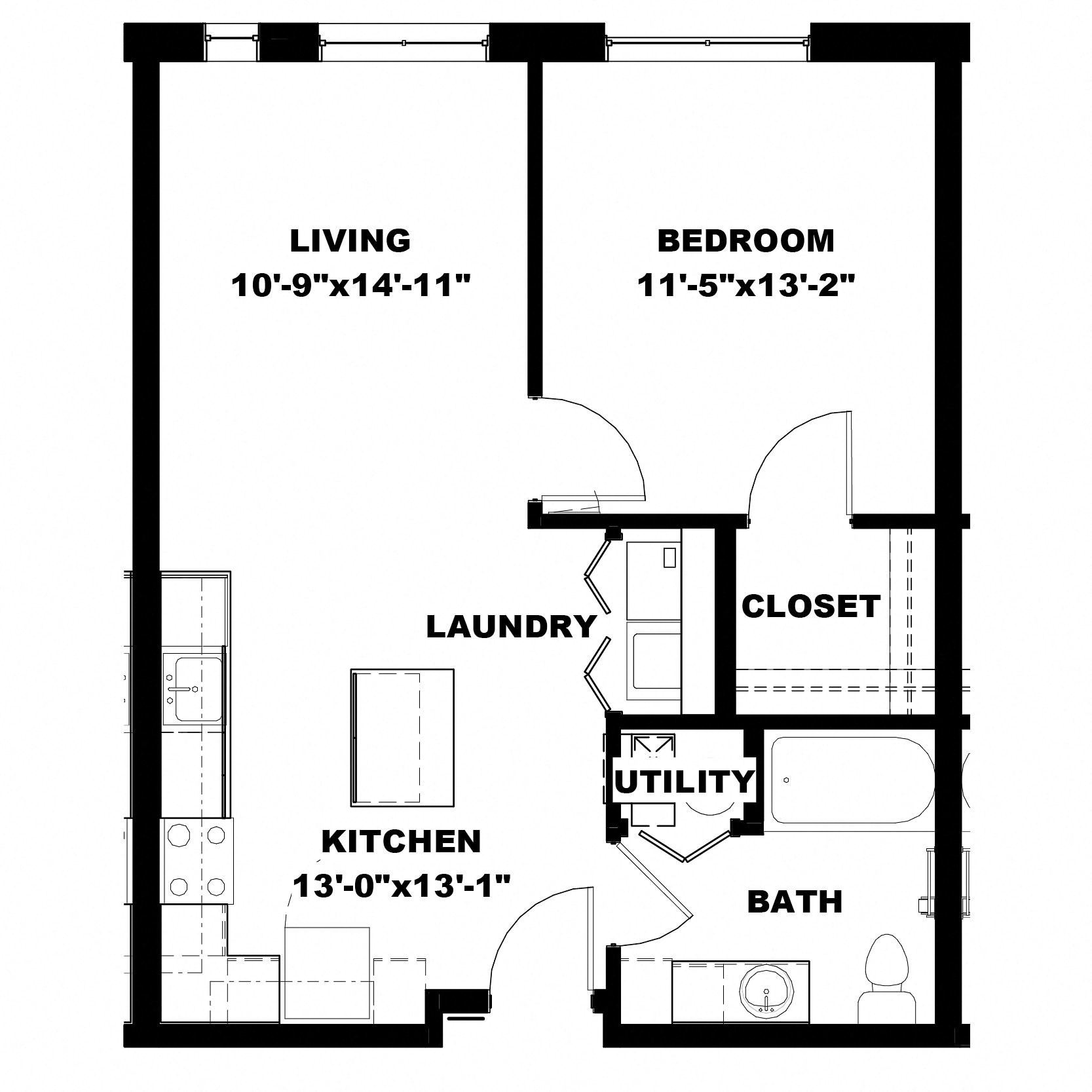 One Bedroom A1