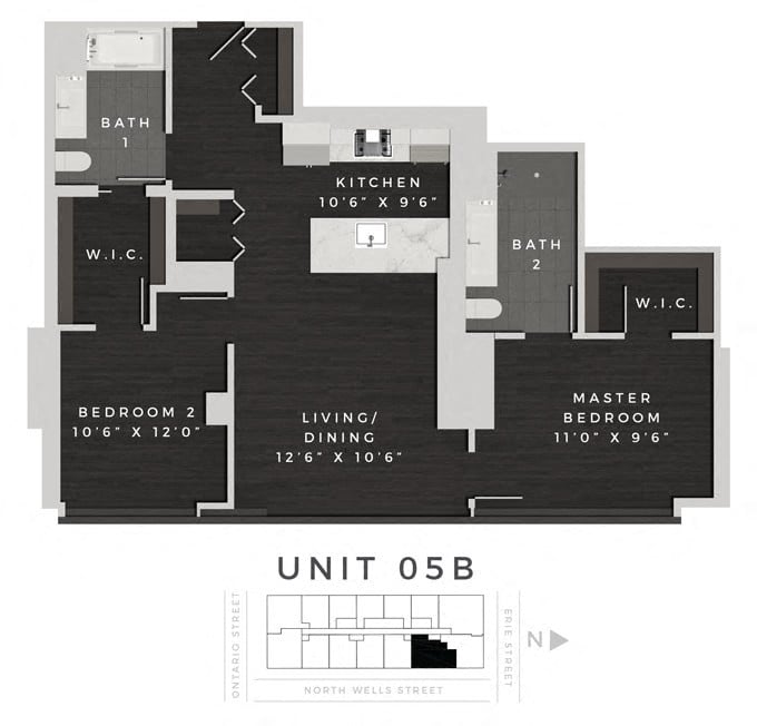Two Bedroom 05B Floorplan Image