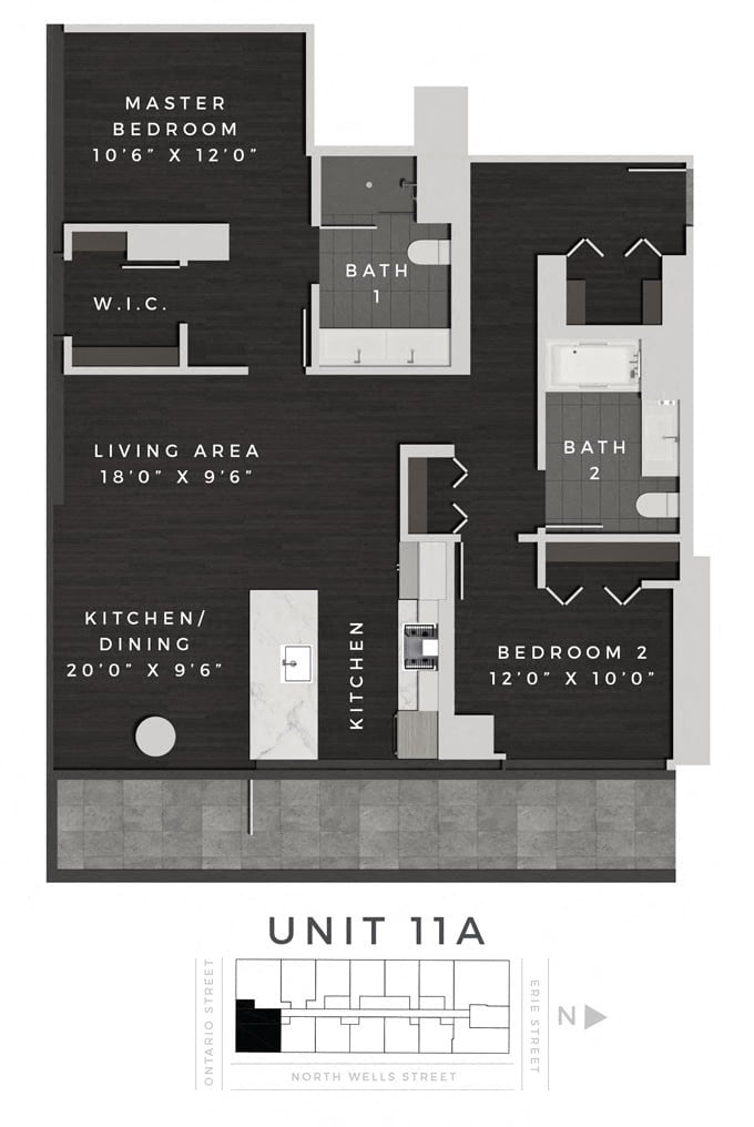 Two Bedroom 11A Floorplan Image