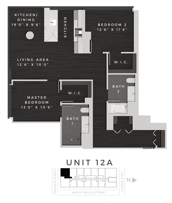 Two Bedroom 12A Floorplan Image