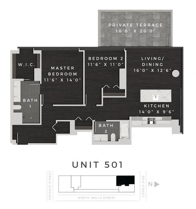 Two Bedroom 501 Floorplan Image