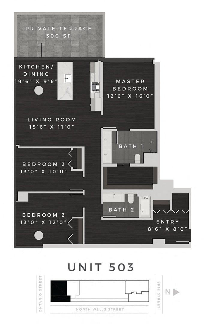 Three Bedroom 503 Floorplan Image