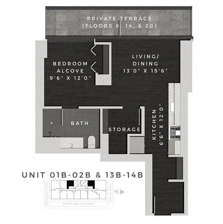 Convertible One Bedroom C Floorplan Image