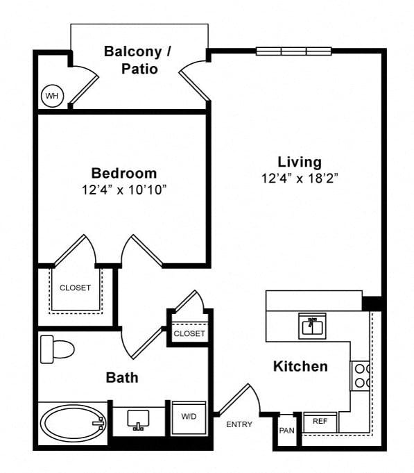 One Bedroom Floorplan Image