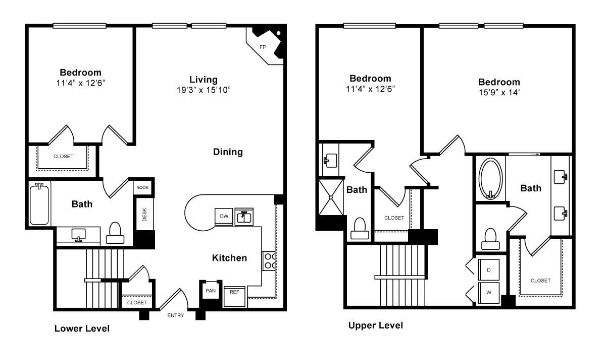 Three Bedroom Townhouse Floorplan Image