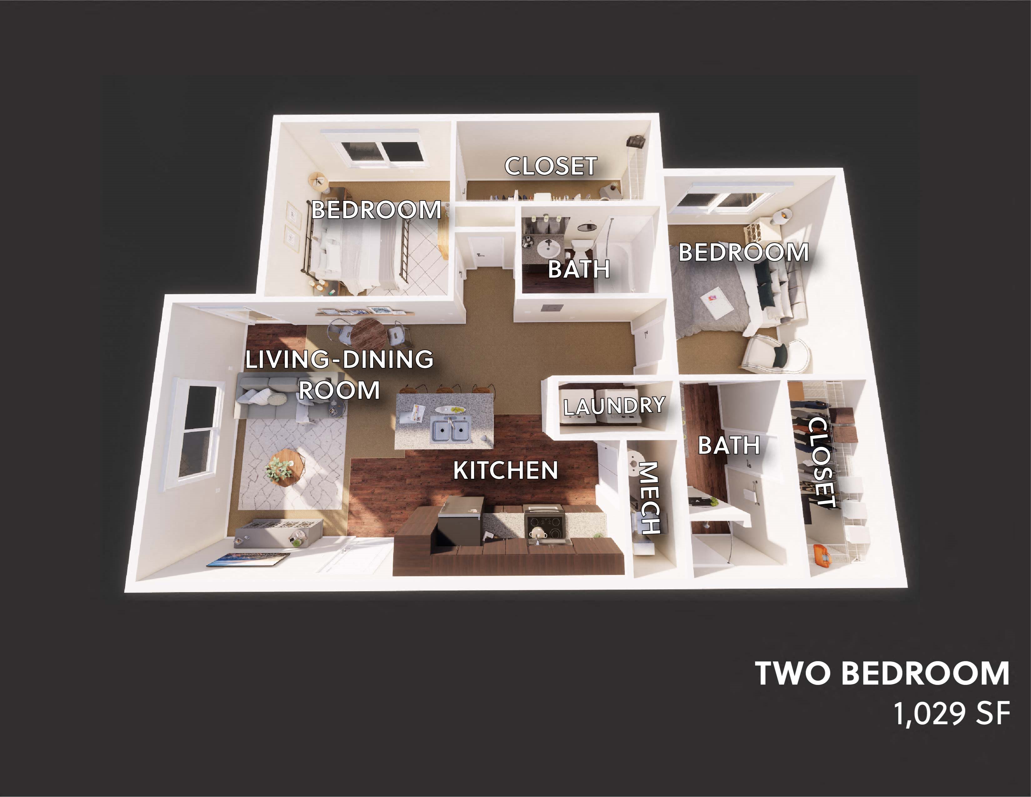 The Elkhorn Floor plan, layout, apartment, Victory Village