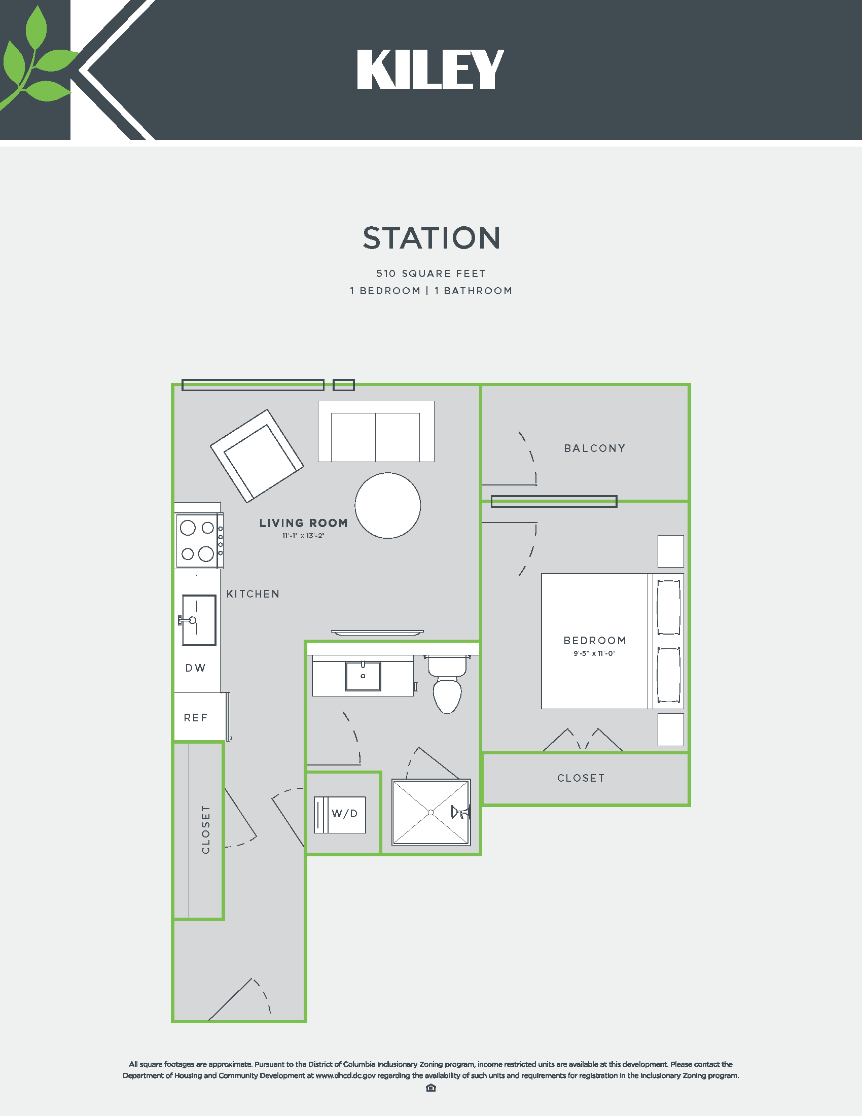 Station (jr. 1 bed /1 bath) Floor Plan