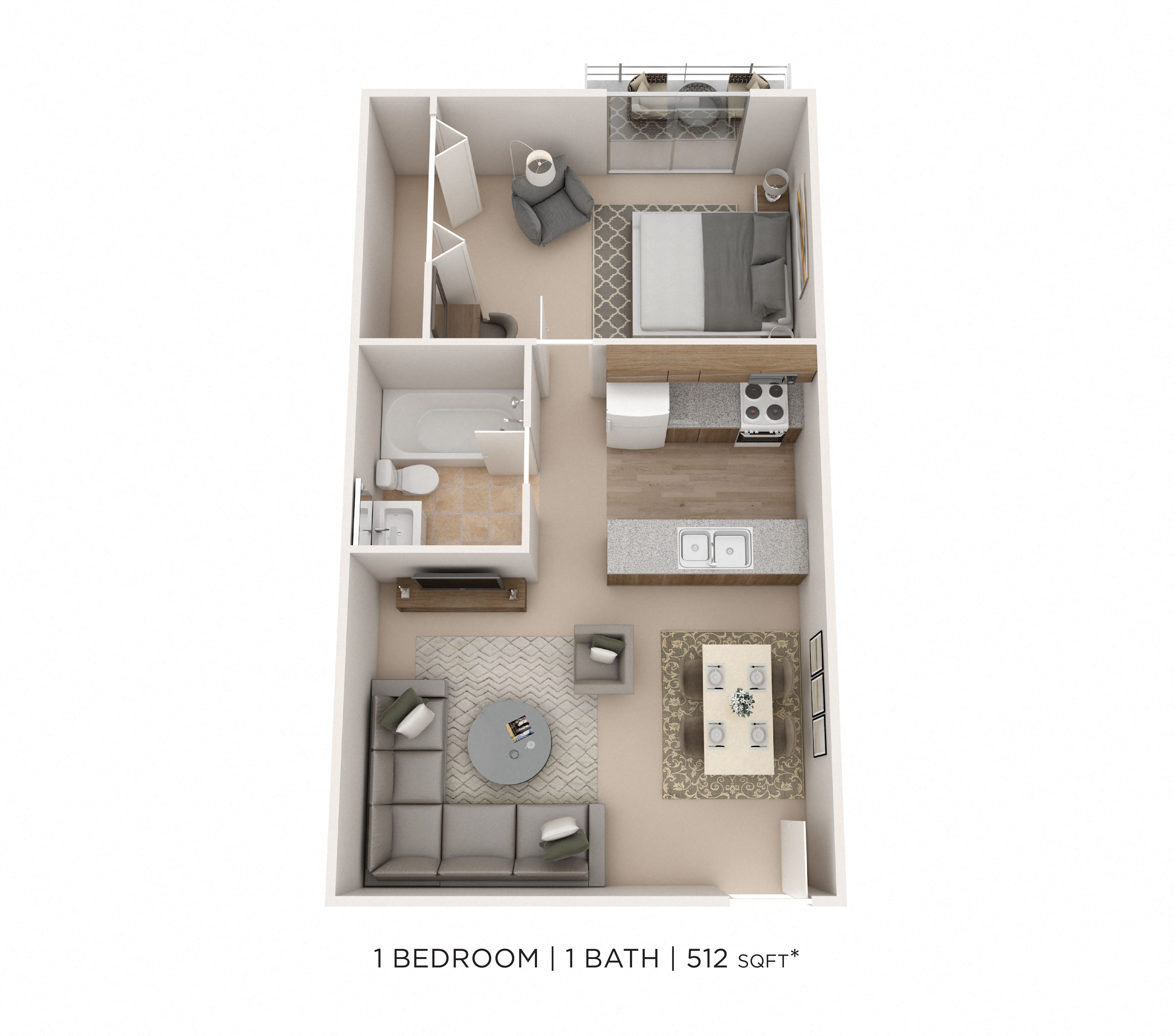 One Bedroom floor plan